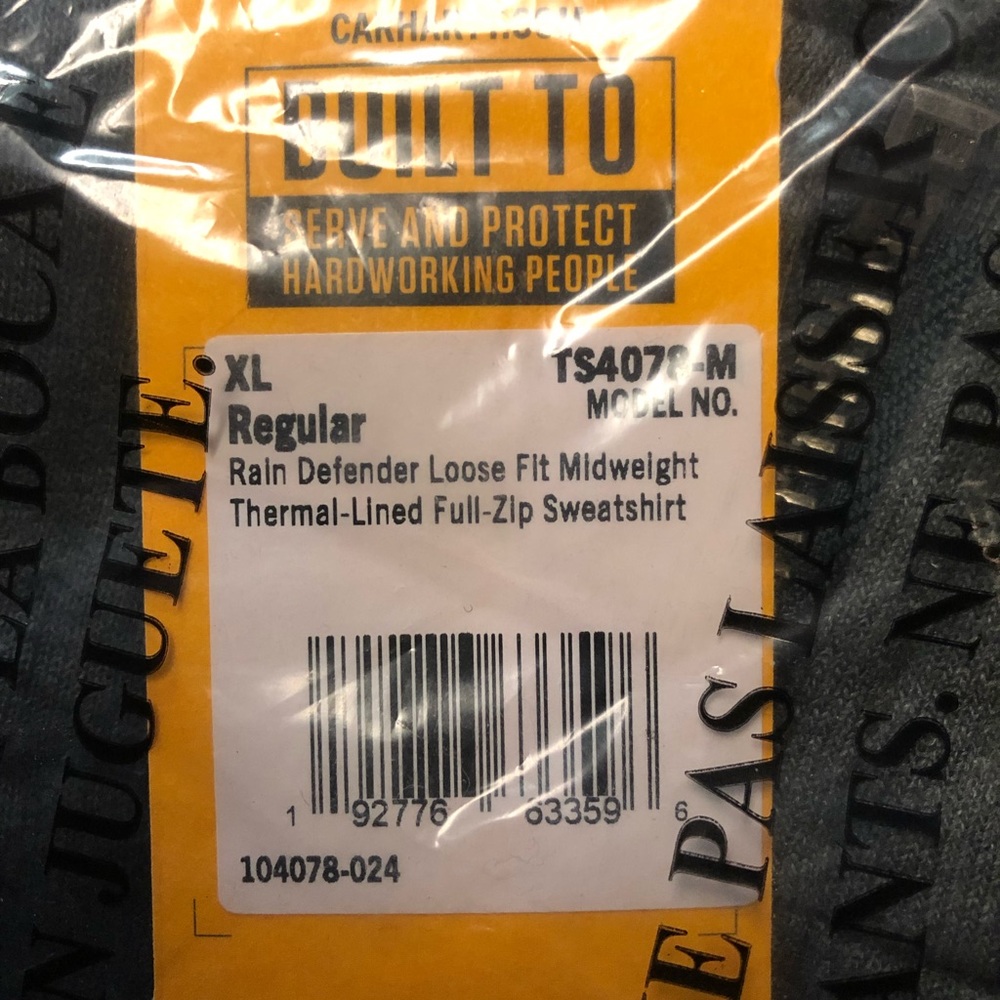 Carhartt Rain Defender full zip hoodie